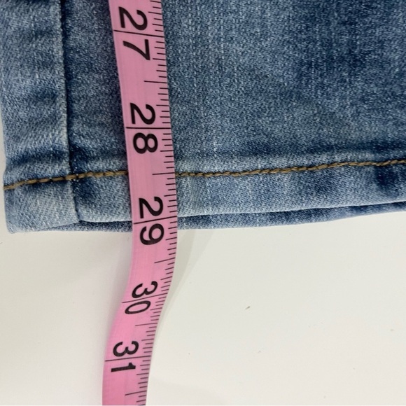 Suko Blue Sequin Light Wash Denim Capris - Picture 14 of 16